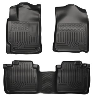 Lexus ES300h Floor Liners - Front & 2nd Seat - Husky Liners - WeatherBeater - Black - 2013